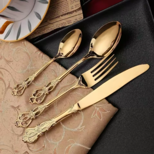 Luxurious Golden Cutlery Set by Regalia Auréa