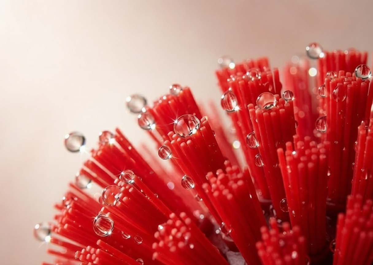 Hydrophobic Silicone Bristles Close-up