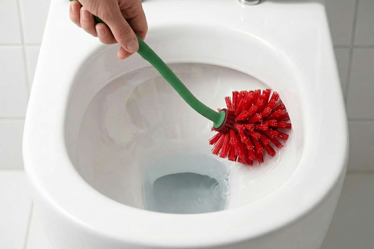 Step 2 - Flexible head scrubbing under rim